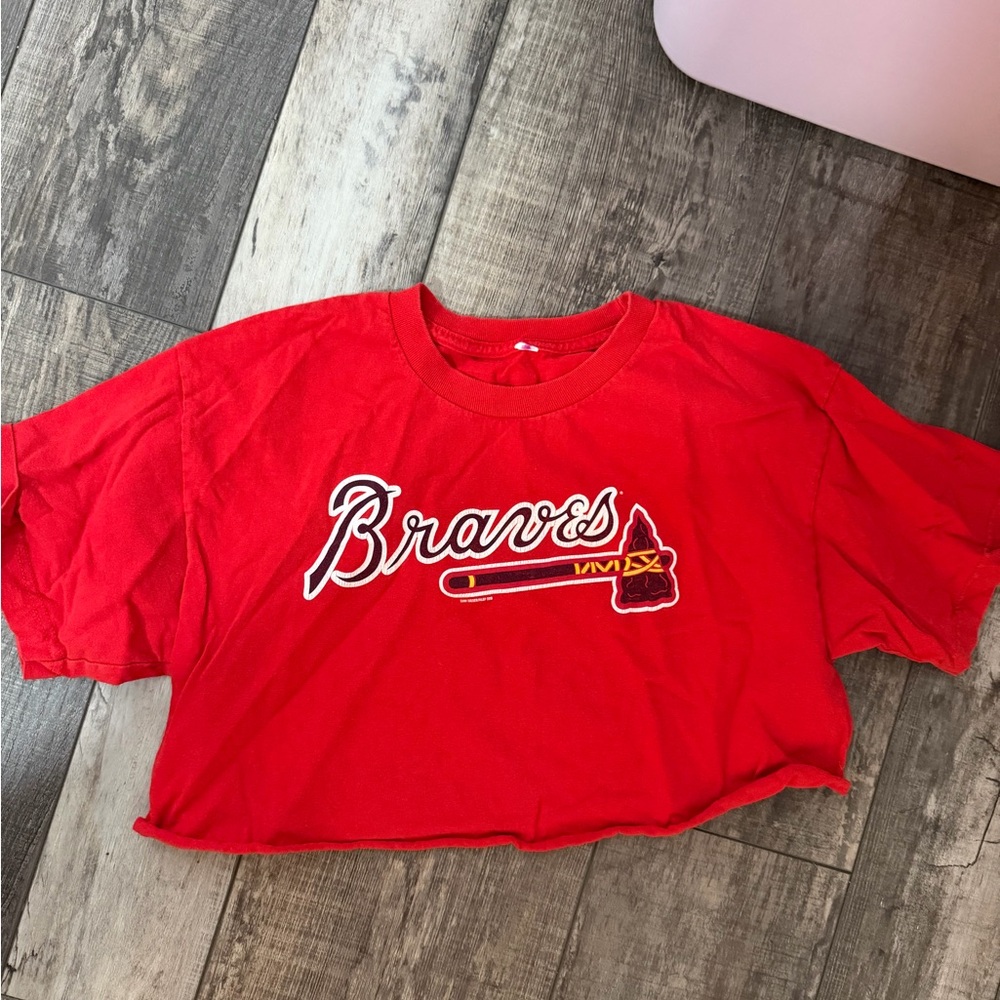 Braves cropped Red T-Shirt